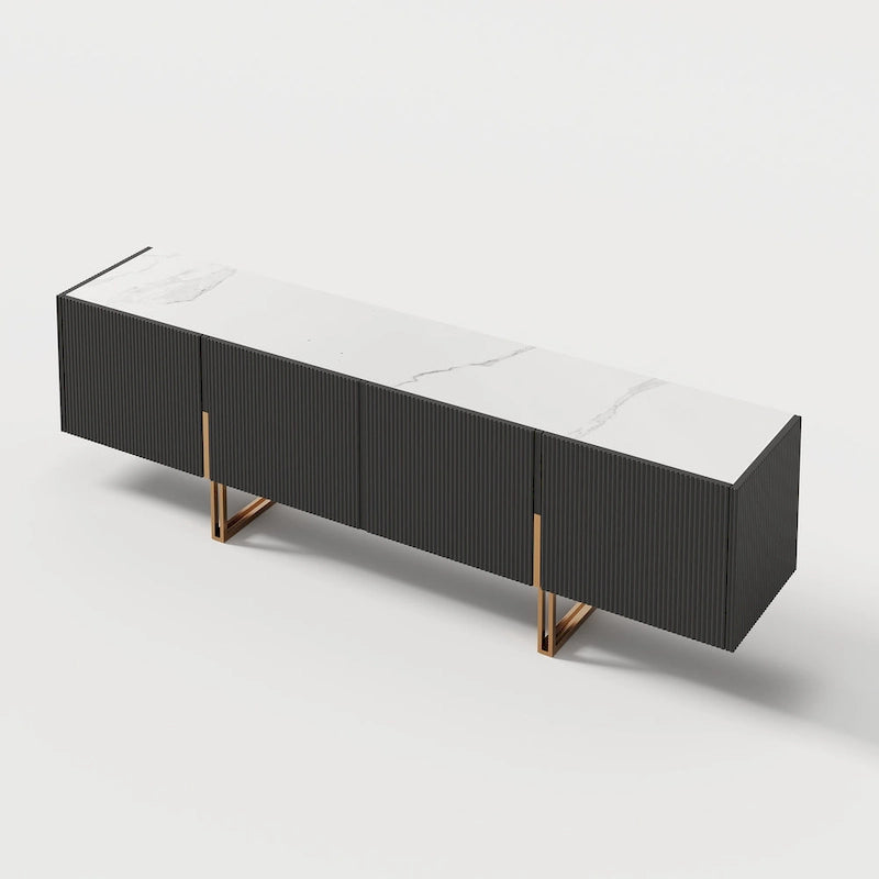78.7  TV Stand, Entertainment Center with Faux Marble Top