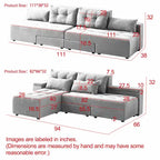GDFStudio - Emerson Modular Corduroy 3-Seater Sofa with Storage and Customizable Design