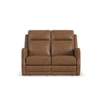 Maxwellton Cedar Power Reclining Loveseat with Power Headrests and Lumbar by Flexsteel - 56  x 42  x 39