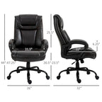 Executive Office Chair with Wide Seat, Computer Desk Chair with High Back, Adjustable Height and Swivel Wheels