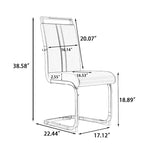 PU Leather High Back Upholstered Dining Chair w/ Metal Legs (Set of 4)