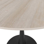 Bristol 32  Round Minimalist Dining Table for 4, Sintered Stone Top & Black Iron Pedestal Base for Kitchen & Dining Room
