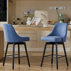Swivel Bar Stools Set of 2, 30  Height Upholstered Barstools