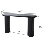 60  Wood Console Table with Ribbed Legs