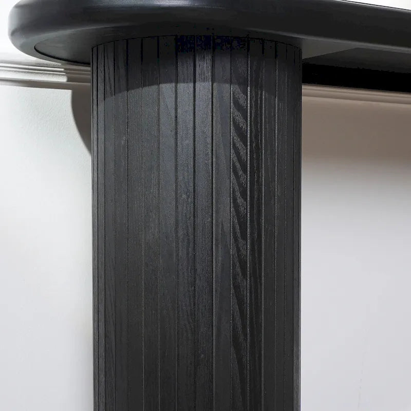 60  Wood Console Table with Ribbed Legs