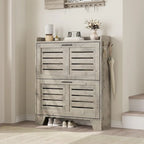 Shoe Cabinet Storage for Entryway, Narrow Shoe Cabinet with 2 Flip Drawers, Freestanding Hidden Shoe Organizer Cabinet