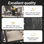 Rustic Farmhouse Dining Table and Chair Sets Extendable Round Table and Chair Sets with Adjustable Table Top for Dining Room