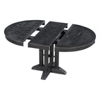 Rustic Farmhouse Dining Table and Chair Sets Extendable Round Table and Chair Sets with Adjustable Table Top for Dining Room