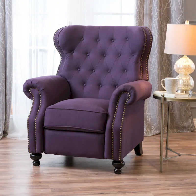 Roomfitters Accented Push Back Recliner Chair with Rolled Arms, Enjoy Cocooning Comfort