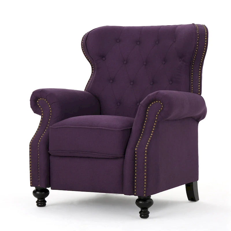Roomfitters Accented Push Back Recliner Chair with Rolled Arms, Enjoy Cocooning Comfort