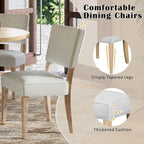 5-piece Outdoor Wooden Round Dining Set with 4 Upholstered Chairs