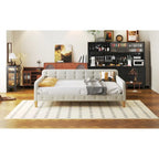 Upholstered Daybed w4 Support Legs, Button Tufting Loveseat Sofa Bed