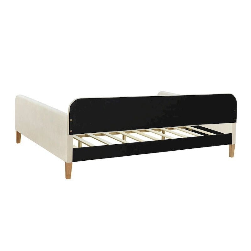 Upholstered Daybed w4 Support Legs, Button Tufting Loveseat Sofa Bed