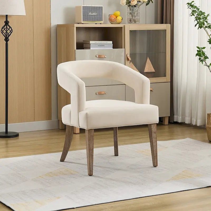 25.79  Wide Modern Barrel Open Back Upholstered Accent Chair