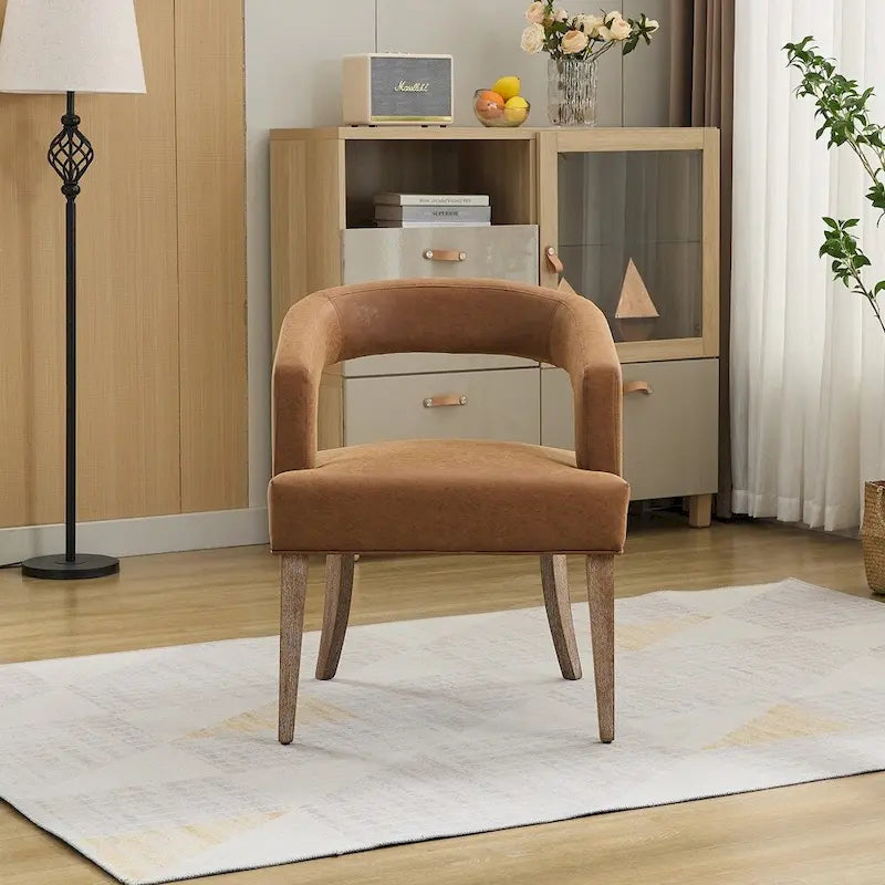 25.79  Wide Modern Barrel Open Back Upholstered Accent Chair