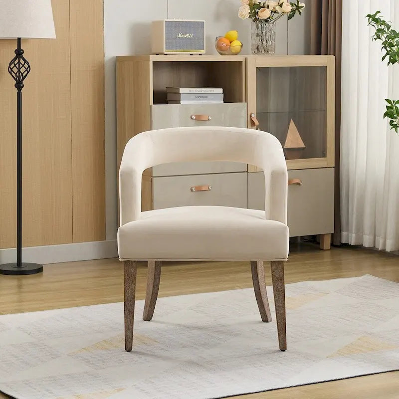 25.79  Wide Modern Barrel Open Back Upholstered Accent Chair