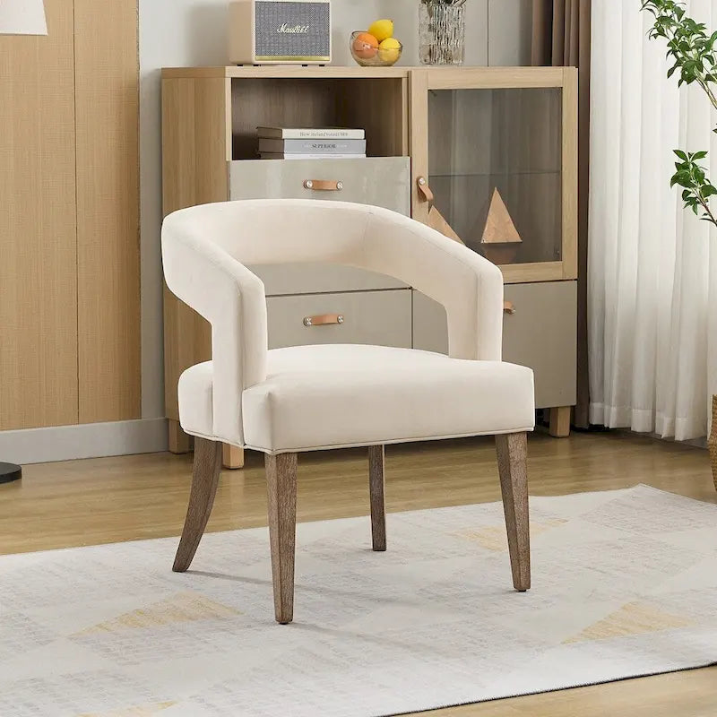 25.79  Wide Modern Barrel Open Back Upholstered Accent Chair