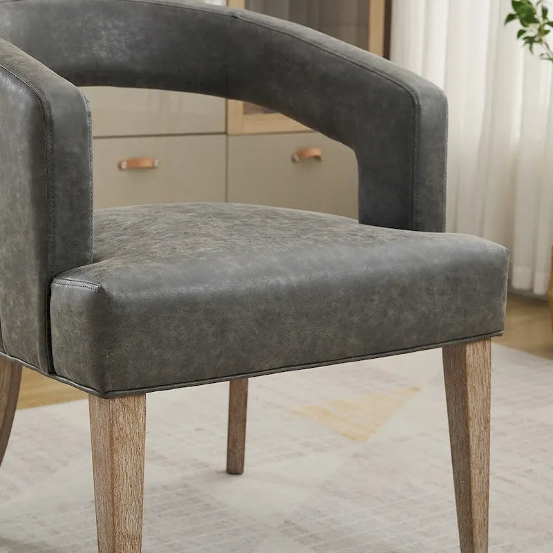 25.79  Wide Modern Barrel Open Back Upholstered Accent Chair