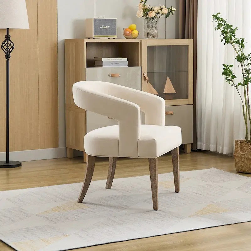 25.79  Wide Modern Barrel Open Back Upholstered Accent Chair