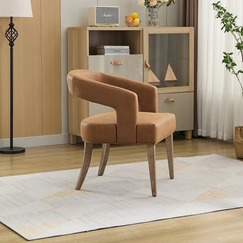 25.79  Wide Modern Barrel Open Back Upholstered Accent Chair