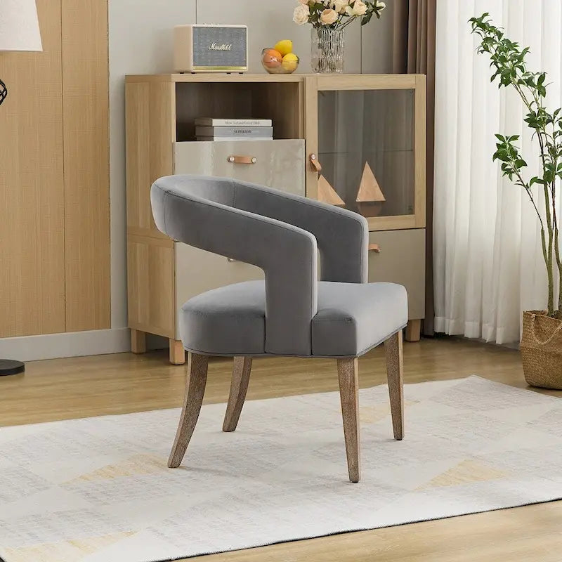 25.79  Wide Modern Barrel Open Back Upholstered Accent Chair
