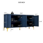 4-Door Sideboard with Unique Texture & Adjustable Shelves