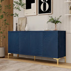 4-Door Sideboard with Unique Texture & Adjustable Shelves