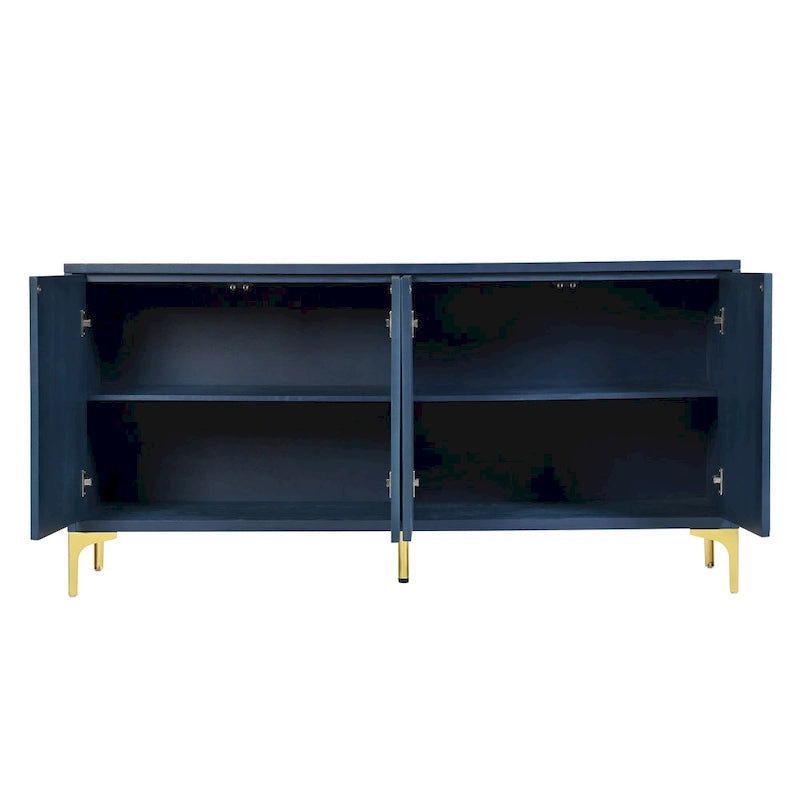 4-Door Sideboard with Unique Texture & Adjustable Shelves