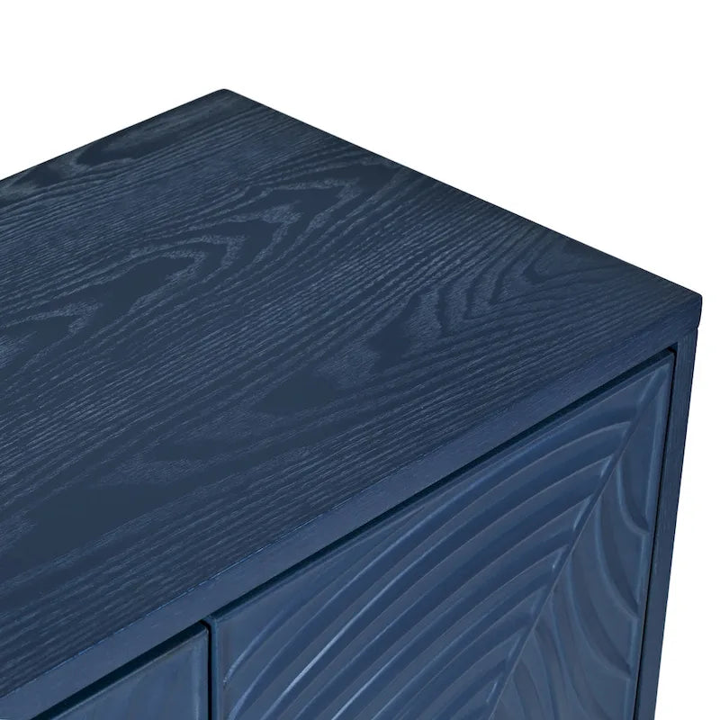 4-Door Sideboard with Unique Texture & Adjustable Shelves