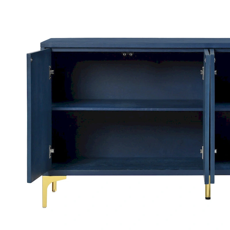 4-Door Sideboard with Unique Texture & Adjustable Shelves