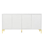 4-Door Sideboard with Unique Texture & Adjustable Shelves