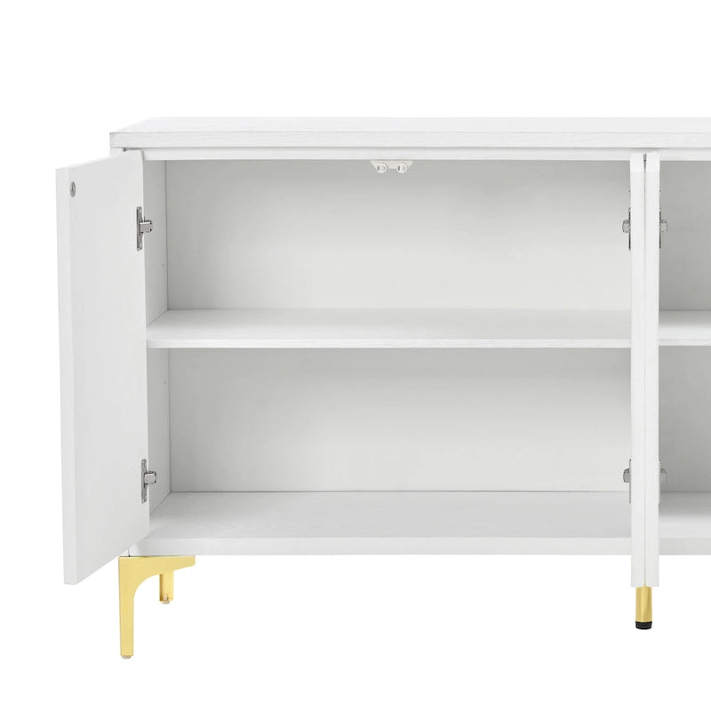 4-Door Sideboard with Unique Texture & Adjustable Shelves