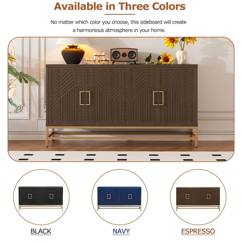 Sideboard Buffet Cabinet with Adjustable Shelves