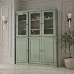 Palace Imports 100% Solid Wood 48.5  Pantry China Cabinet with Frosted Glass, Solid Wood Doors and 2-Drawers