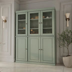Palace Imports 100% Solid Wood 48.5  Pantry China Cabinet with Frosted Glass, Solid Wood Doors and 2-Drawers