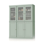 Palace Imports 100% Solid Wood 48.5  Pantry China Cabinet with Frosted Glass, Solid Wood Doors and 2-Drawers