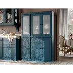 Palace Imports 100% Solid Wood 48.5  Pantry China Cabinet with Frosted Glass, Solid Wood Doors and 2-Drawers