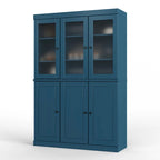 Palace Imports 100% Solid Wood 48.5  Pantry China Cabinet with Frosted Glass, Solid Wood Doors and 2-Drawers