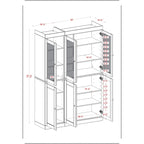 Palace Imports 100% Solid Wood 48.5  Pantry China Cabinet with Frosted Glass, Solid Wood Doors and 2-Drawers