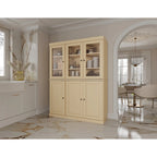 Palace Imports 100% Solid Wood 48.5  Pantry China Cabinet with Frosted Glass, Solid Wood Doors and 2-Drawers