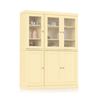 Palace Imports 100% Solid Wood 48.5  Pantry China Cabinet with Frosted Glass, Solid Wood Doors and 2-Drawers