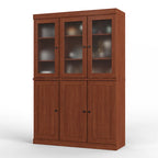 Palace Imports 100% Solid Wood 48.5  Pantry China Cabinet with Frosted Glass, Solid Wood Doors and 2-Drawers