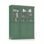 Palace Imports 100% Solid Wood 48.5  Pantry China Cabinet with Frosted Glass, Solid Wood Doors and 2-Drawers