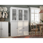 Palace Imports 100% Solid Wood 48.5  Pantry China Cabinet with Frosted Glass, Solid Wood Doors and 2-Drawers