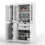Palace Imports 100% Solid Wood 48.5  Pantry China Cabinet with Frosted Glass, Solid Wood Doors and 2-Drawers