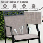 Costway Outdoor Counter Stools Set of 2 with Footrest & Armrests Metal - See Details