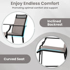 Costway Outdoor Counter Stools Set of 2 with Footrest & Armrests Metal - See Details