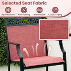 Costway Outdoor Counter Stools Set of 2 with Footrest & Armrests Metal - See Details