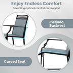 Costway Outdoor Counter Stools Set of 2 with Footrest & Armrests Metal - See Details