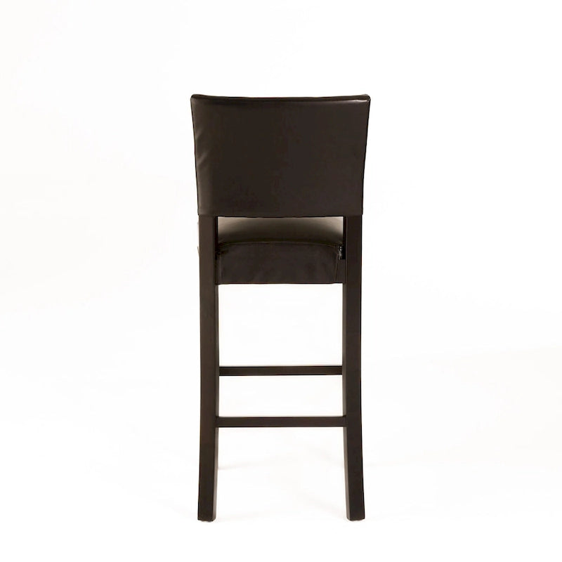 30.5  Modern Bar Stool with Leather Backrest Padded Seat, Nailhead Trim, Solid Wood Legs for Bar Dining Room Living Room Caf